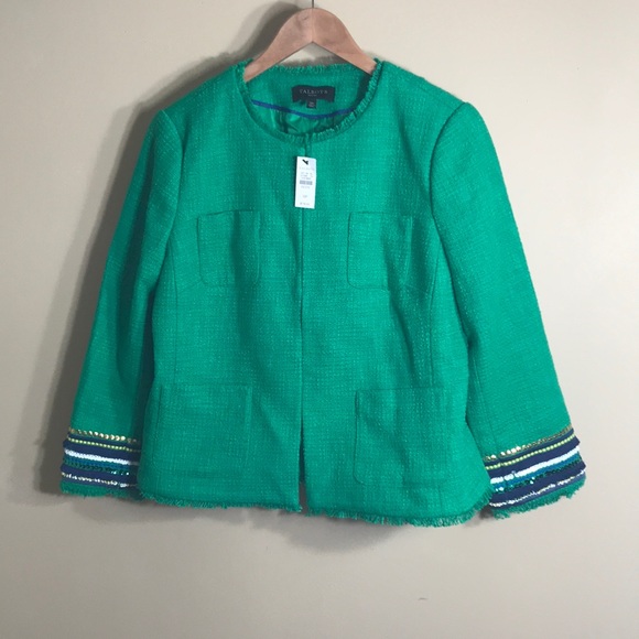 Talbots Jackets & Blazers - Talbots tweed sequins wrist hook closure blazer